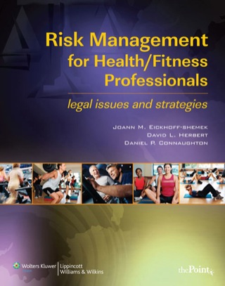 Cover image: Risk Management for Health/Fitness Professionals: Legal Issues and Strategies 1st edition 9780781783644