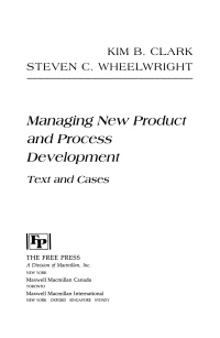 Cover image: Managing New Product and Process Development 9780029055175