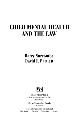 Cover image: Child Mental and the Law 9780029232453