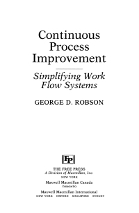 Cover image: Continuous Process Improvement 9780029266458