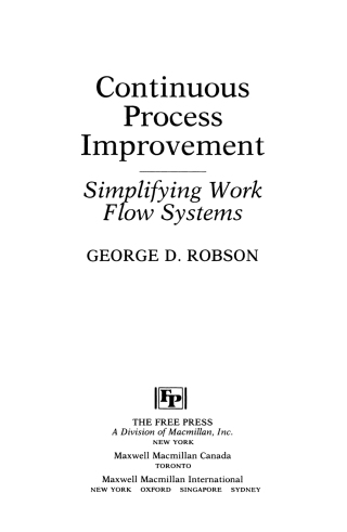 Cover image: Continuous Process Improvement 9780029266458