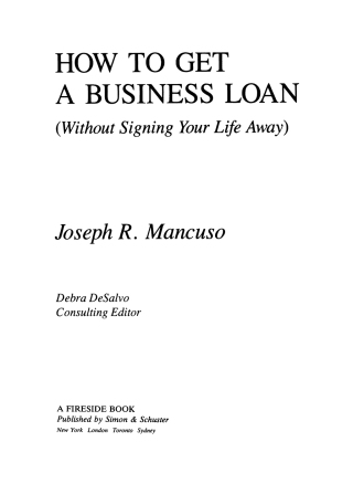 Cover image: How to Get a Business Loan 9780671763459