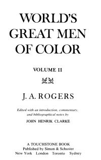 Cover image: World's Great Men of Color, Volume II 9780684815824