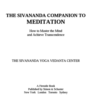 Cover image: The Sivananda Companion to Meditation 9780743246118