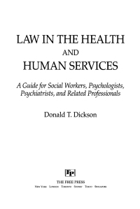 Cover image: Law in the Health and Human Services 9780743267434