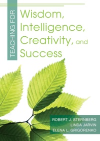 Imagen de portada: Teaching for Wisdom, Intelligence, Creativity, and Success 1st edition 9781412964531