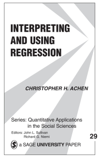 Cover image: Interpreting and Using Regression 1st edition 9780803919150