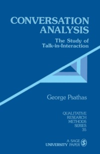 Cover image: Conversation Analysis 1st edition 9780803957473