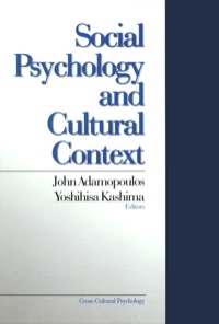 Imagen de portada: Social Psychology and Cultural Context 1st edition 9780761906377