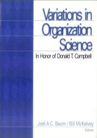 Omslagafbeelding: Variations in Organization Science 1st edition 9780761911258