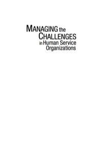 Imagen de portada: Managing the Challenges in Human Service Organizations 1st edition 9781412941273