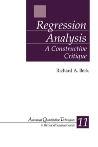 表紙画像: Regression Analysis 1st edition 9780761929048
