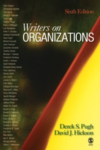 Cover image: Writers on Organizations 6th edition 9781412941020