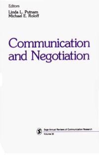 Omslagafbeelding: Communication and Negotiation 1st edition 9780803940123