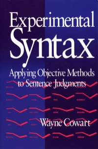 صورة الغلاف: Experimental Syntax 1st edition 9780761900436