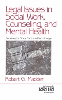 Imagen de portada: Legal Issues in Social Work, Counseling, and Mental Health 1st edition 9780761912323