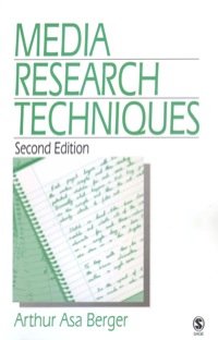 Cover image: Media Research Techniques 2nd edition 9780761915379