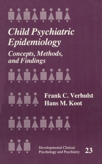 Imagen de portada: Child Psychiatric Epidemiology 1st edition 9780803939967