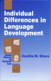 Cover image: Individual Differences in Language Development 1st edition 9780803948792
