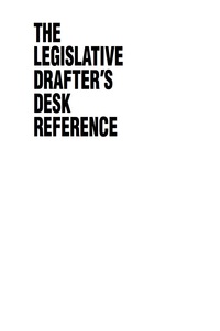 Imagen de portada: Legislative Drafter's Desk Reference 1st edition 9780872894112