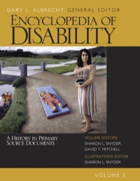 Cover image: Encyclopedia of Disability 1st edition 9780761925651