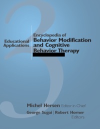 Cover image: Encyclopedia of Behavior Modification and Cognitive Behavior Therapy 1st edition 9780761927471