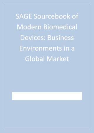 Cover image: SAGE Sourcebook of Modern Biomedical Devices 1st edition 9781412950541