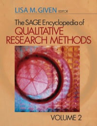 Cover image: The SAGE Encyclopedia of Qualitative Research Methods 1st edition 9781412941631