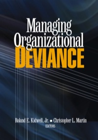Cover image: Managing Organizational Deviance 1st edition 9780761930136