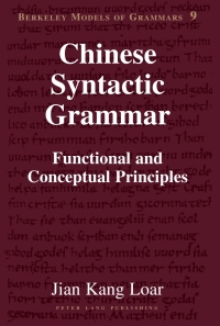 Cover image: Chinese Syntactic Grammar 1st edition 9781433112522
