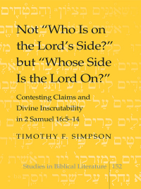 Cover image: Not «Who Is on the Lord's Side?» but «Whose Side Is the Lord On?» 1st edition 9781433119798