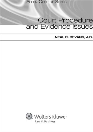 Cover image: Court Procedure and Evidence Issues 12th edition 9780735507654
