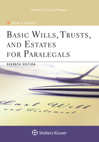 Cover image: Basic Wills, Trusts, and Estates for Paralegals 7th edition 9781454873440