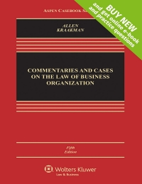 Cover image: Commentaries and Cases on the Law of Business Organization 5th edition 9781454870616