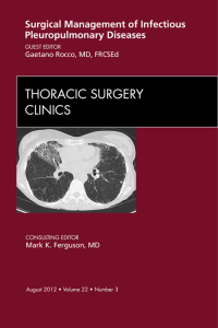 Imagen de portada: Surgical Management of Infectious Pleuropulmonary Diseases, An Issue of Thoracic Surgery Clinics 9781455748952