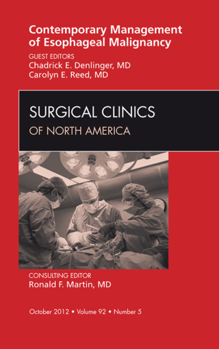 Omslagafbeelding: Contemporary Management of Esophageal Malignancy, An Issue of Surgical Clinics 9781455749652