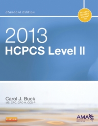 Imagen de portada: 2013 HCPCS Level II Standard Edition 9781455745289