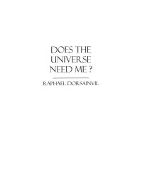 Cover image: Does The Universe Need Me?