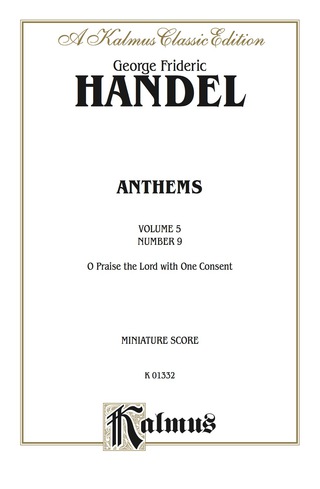 Cover image: Chandos Anthems, Volume 5, Number 9. O Praise the Lord with One Consent (Psalm 135): Miniature Score 1st edition 9780769225197