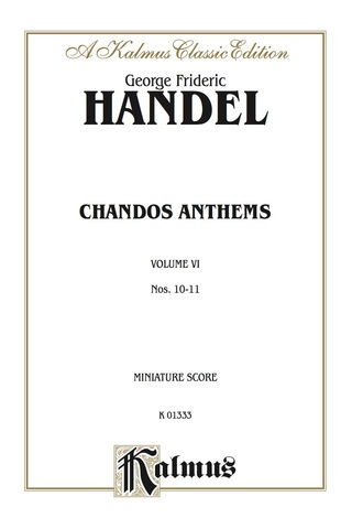 Cover image: Chandos Anthems, 10. The Lord Is My Light 11. Let God Arise (two versions): Miniature Score 1st edition 9780769286556