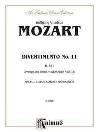 Cover image: Divertimento No. 11, K. 251: For Woodwind Quartet 1st edition 9780757922787