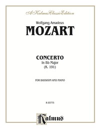Cover image: Concerto, K. 191 in B-flat Major: For Bassoon and Piano 1st edition 9780769293998