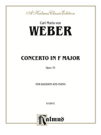 Cover image: Concerto, Opus 75 in F Major: For Bassoon and Piano 1st edition 9780769296050