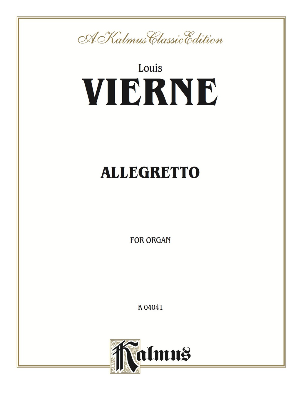 Allegretto for Organ: Organ Solo 1st Edition