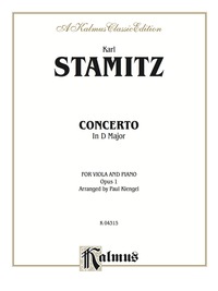 Cover image: Concerto in D Major, Opus 1: For Viola and Piano 1st edition 9780769268026