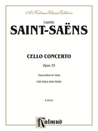 Cover image: Cello Concerto, Opus 33: For Viola and Piano 1st edition 9780757903977