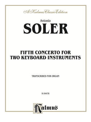Cover image: Fifth Concerto for Two Keyboard Instruments: Organ Solo 1st edition 9780769294155