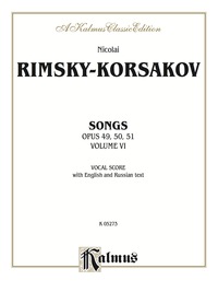Cover image: Songs, Volume VI (Opus 49, 50, 51): Vocal Score with English and Russian Text 1st edition 9780769297057