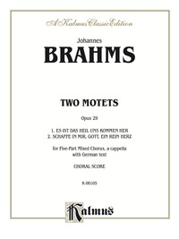 Cover image: Two Motets, Opus 29: For SATBB Mixced, A Cappella Chorus/Choir with German Text 1st edition 9780769244358