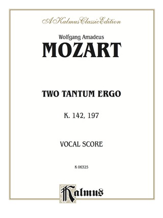 Cover image: Two Tantum Ergos, K. 142 K. 197: For SATB Voices 1st edition 9780769270821